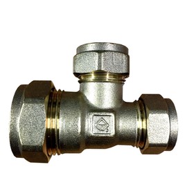 Pack of 2-28mm x 22mm x 22mm Compression Reducing Tee (Known as Compression tee / 28mm tee/Plumbing Compression Fittings / 28mm Copper Fittings/reducing tee Also Available in 22mm and 28mm)
