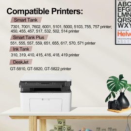 Compatible 31 32XL Ink Bottle Set 4 Pack 31/32 XL Ink Refill Replacement for Smart Tank 7301 7001 7602 5000 6001 5101 5102 5103 Plus 651 551 455 457 Remanufactured (Black 165ML, Color 100ml