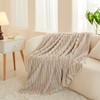 Jolusere Soft Faux Fur Throw Blanket for Couch Beige Faux