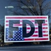 FDT Upside Down American Flag Distress Bumper Sticker 3.5x6 -