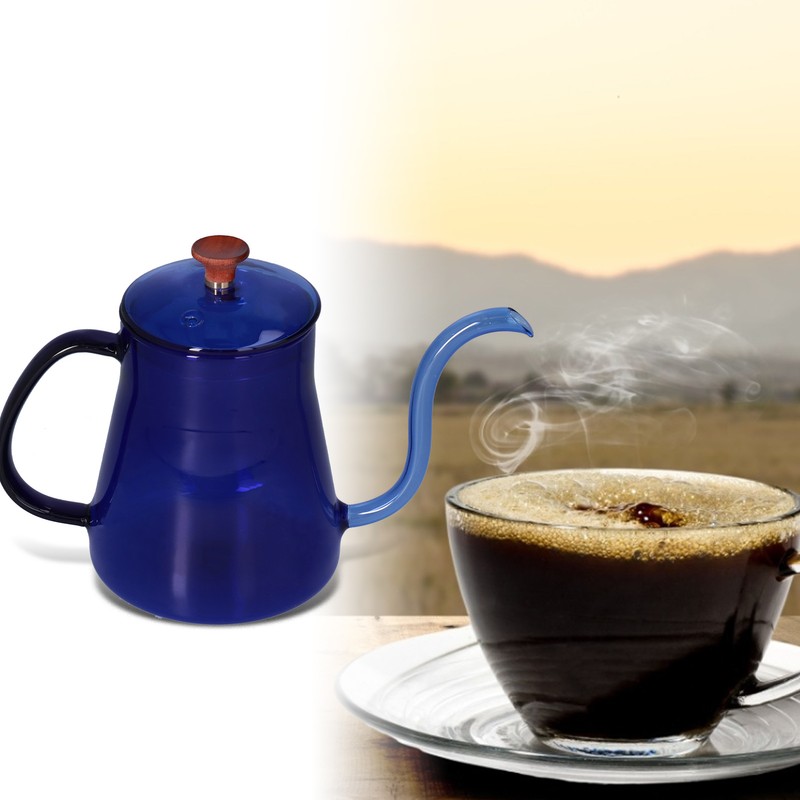 Coffee Kettle Glass Coffee Pot 600ML Coffee Drip Kettle Long