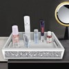 Wocred Mirror Perfume Tray fits Dresser Bedroom,Crushed Diamond Bathroom Tray