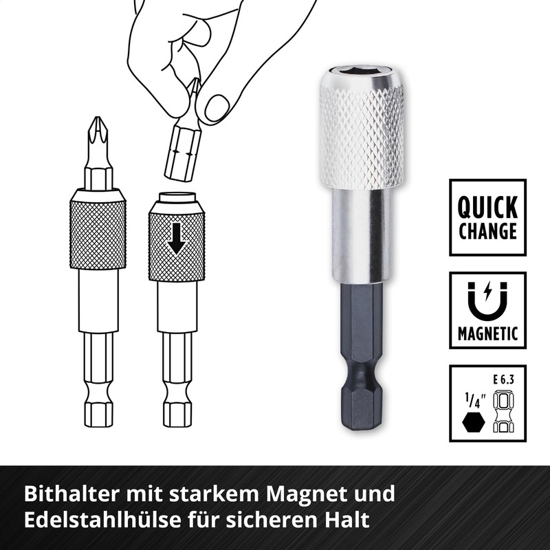 Einhell Bit Set 11 Pieces (25 mm Bits PH/PZ/T/H, Sandblasted