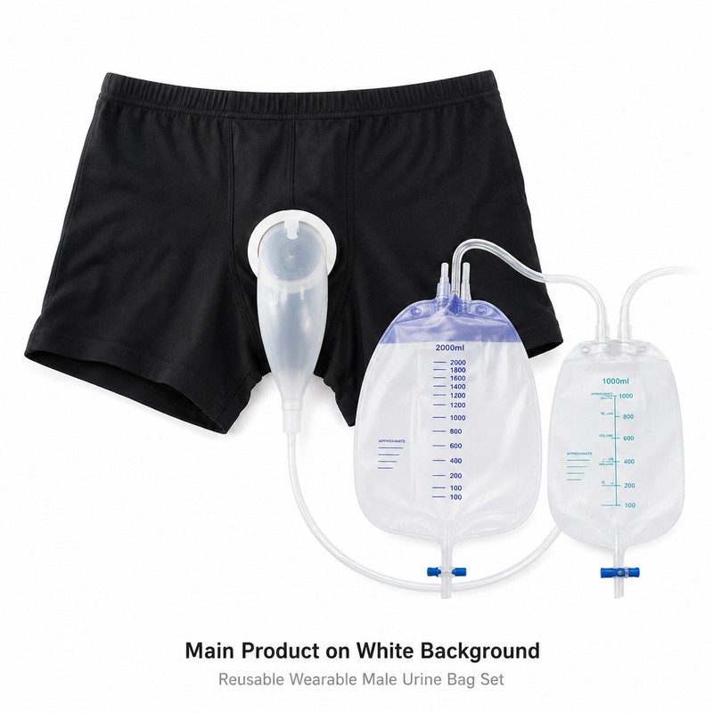 Male External Urine Collector for Bedside & Travel Use –