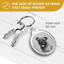 Destination Vinyl ltd 1 x Photo Keyring - Staffordshire Bull Terrier Dog Staffie |Keychain|Keyring|Charm| #43396