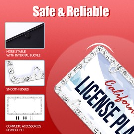 Jesus Cross Peace Pigeon Personalise Christ Faith License Plate Frame Stainless Steel Metal Car Plate Cover Accessory Rustproof Decor 4 Holes Screws 12.3" x 6.3" Fit All Vehicle Standard Size