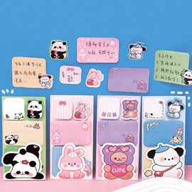4 Pack Cute Sticky Notes Cartoon Animal Sticky Memo Pads Kawaii Small Self-Stick Memo Note Pad Office School Supplies (4 Pack Animal)