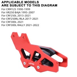 JFG RACING Motorcycle Chain Guard Guide Protector CNC for for CRF300L Rally 2021-2022/CRF250L 2013-2021/CRF250L Rally 2017-2021/CRF300L 2021/XR250 Baja 1995-2007/CRM125 1990-1999
