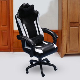 Perfeclan 1/6 Miniature Gaming Chair,Decor Accessory Parts Pretend Play Doll Decor Accessories for 12 inch Male Action Figures, black