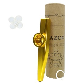 Fartime Gold Exquisite Aluminum Alloy Kazoo With 5 Kazoo Flute Diaphragms And A Beautiful Gift Box-Musical Instruments. (gold)