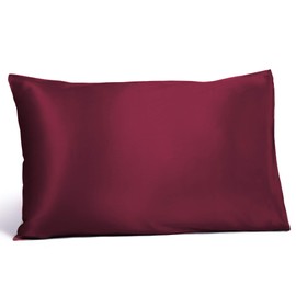 Fishers Finery 25mm 100% Pure Mulberry Silk Pillowcase, Good Housekeeping Winner (Red, Standard)