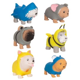 Tigerdoe Dog Squishy Fidget Toys for Kids – 6 Pack - Stress Relief and Anxiety Toy for Kids – Mini Dog Figurine Squishy Sand Toys - Children’s Soft Sensory Toy