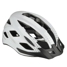 Fischer Urban Adult Cycling Helmet with Visor and Adjustable and Illuminated Inner Ring, EPS Inner Shell, white, L/XL 58-61