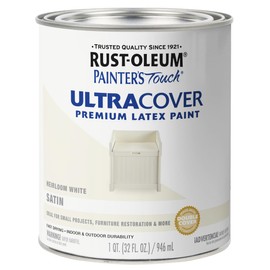 Rust-Oleum 240285 Painter's Touch Latex Paint, Quart, Satin Heirloom White 32 Fl Oz (Pack of 1)