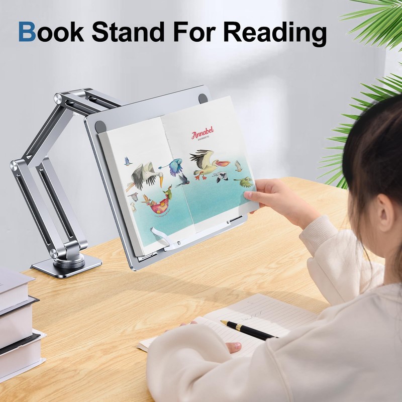 Laptop Mount for Desk, Tablet Arm Mount with 360° Rotating,