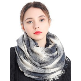 Belle Dame Plaid Tartan Infinity Loop Circle Scarves for Women Soft Warm Checked (LP110-3)
