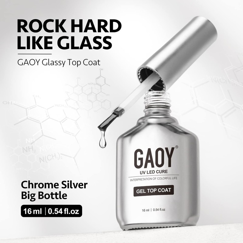 GAOY 16ml 2 Pcs Glassy Gel Top Coat and Base