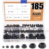 Keadic 185 Pieces Metric Black Zinc Plated Nylon Insert Lock