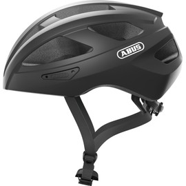 ABUS Macator Road Bike Helmet - Sporty Bicycle Helmet for Beginners - Also Plaited Hair - Men and Women - Matte Black, Size S, S (51-55 cm)
