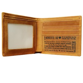 ifamay Mens Wallets To Dad,Daughter to Dad Biford Leather Wallets,Engraved Wallets for Men for Father's day gift