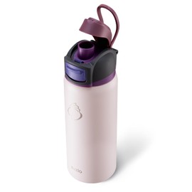 BUZIO Insulated Stainless Steel Water Bottle 1L with Flex Cap, Leakproof, Carry Loop, BPA-Free, Wide Mouth for Sports, Travel, Work, Light Pink