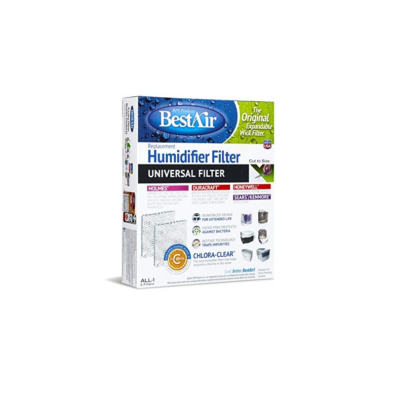 BestAir ALL-1-PDQ-5 Universal Extended Life Humidifier Replacement Paper Wick Filter,