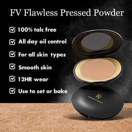 FV Setting Powder Make-Up, Compact Finishing Powder for Matte Finish, Waterproof and Long-Lasting for All Skin Types, Baking Powder, Vegan Formula, Colour: Natural Beige