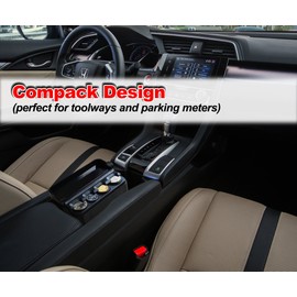 Zento Deals Sturdy Black Coin Organizer-Auto Car Coin Case Storage Mini Box Plastic Holder