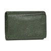 Bear Design Women's Wallet Leather 9 Card Slots Olive Green