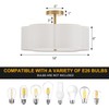 Widluth Modern Semi Flush Mount Ceiling Light Modern Gold 3-Lights