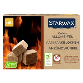 STARWAX - Lighting Cube for Grill, Oven and Fireplace - Quick Lighting - Clean and Odourless - No Palm Oil - 100% Ingredients of Natural Origin - 96 Cubes - 1 Cube = 1 Fire