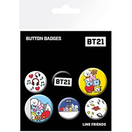 GB Eye Unisex - Adult Bt21 Pins, Multi-Colour, 5