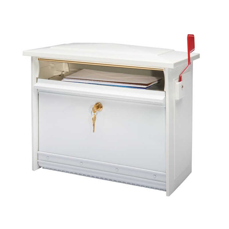 Gibraltar Mailboxes Mailsafe Medium Capacity Aluminum White, Wall-Mount Mailbox, MSK0000W