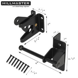 HILLMASTER Self Locking Gate Latch for Wooden Fence,Heavy Duty Gravity Fence Latch Privacy Door Latch for Wood Gate,Metal Gates,Vinyl Fence,Gate Hardware Gate Door Lock for Outdoor Pool,Black Finish