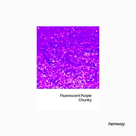 Hemway Premium Ultra Sparkle Glitter Multi Purpose Metallic Flake for Arts Crafts Nails Cosmetics Resin Festival Face Hair - Fluorescent Purple - Chunky (1/40" 0.025" 0.6mm) 100g / 3.5oz