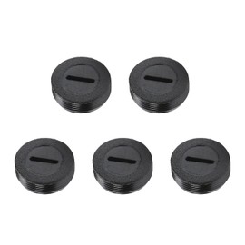 Heyiarbeit Carbon Brush Holder Caps 20mm O.D. 7mm Thickness Electric Motor Brush Cover Plastic Fitting Thread Black 5pcs