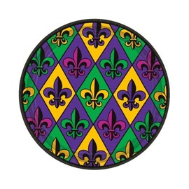 Fleur De Lis 18 Ct Paper 9" Lunch Plates Value Size Mardi Gras Small Round Paper Plates for All Occasions Disposable Paper Plates