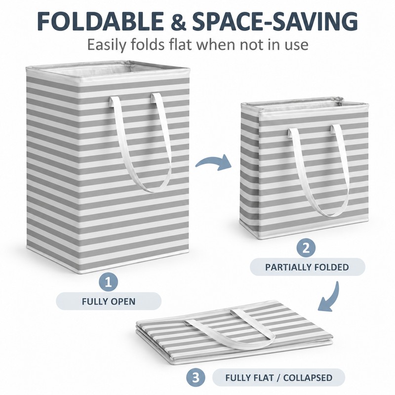75L Foldable Laundry Basket for Clothes & Household Storage –