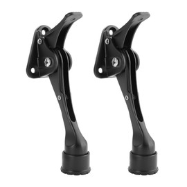 Malimali Kickdown Door Stoppers for Bottom of Door, 4" Height Adjustable Rubber Door Stop Commercial Heavy Duty Door Holder to Keep Door Open (Black, 2 Pack)