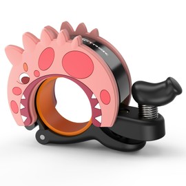 toptrek Bike Bell for Kids, 95dB Loud Aluminum Alloy Bicycle Bells,Waterproof Rustproof Dinosaur Bike Bells for Girls Boys fits 22.2-25.4mm Handlebars for Kids Bike Balance Scooter Tricycle (Pink)