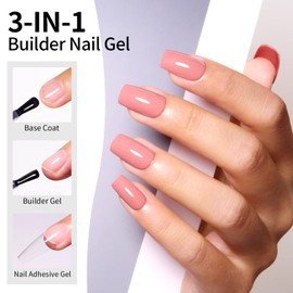 Firedeep Clear Builder Gel, 16ml Builder Gel Nail Polish for Nails Thickening, Nail Extension Hard Gel, UV Gel for Home Nail Art Design Salon DIY