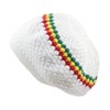 RW Men's Cotton Rasta Beanie (White/Rasta)