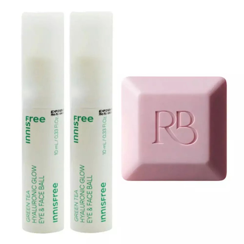 Innisfree 이니스프리 그린티 히알루론산 글로우 아이 페이스볼 10mL 2개+ 향기비누
