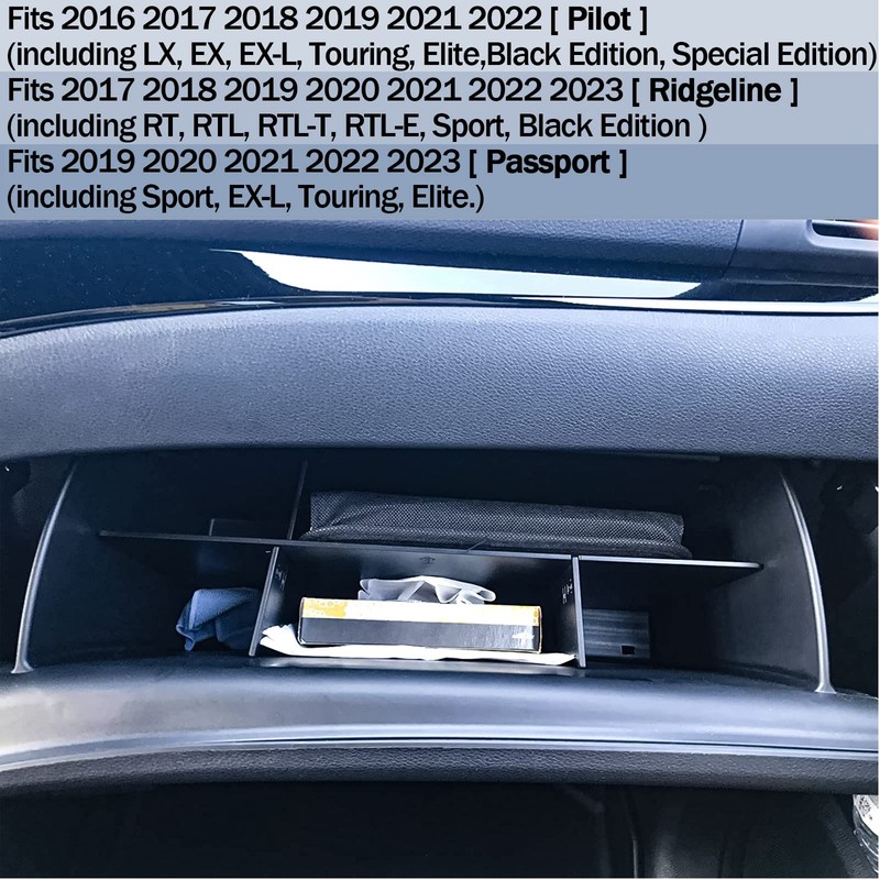 TACORBO Glove Box Organizer Compatible with Honda Pilot 2016-2022 /