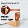 Wooden Door Stopper with Leather Band, 2 Pack Solid Wood