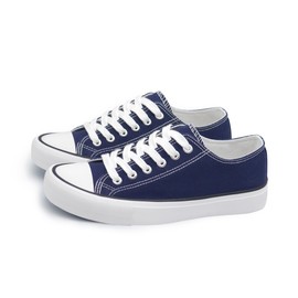 ANTLULU - Tenis de lona para mujer, con cordones, estilo casual, color negro y blanco, para mujer, marino, 23 cm