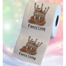 Printed TP Fancy Living Printed Toilet Paper Gift – Funny Toilet Paper Roll For Prank, Surprise, Bathroom Decor, Novelty Gift For Men, Women, Friends, Family, Birthday Party – 500 Sheets
