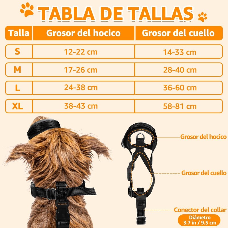 SlowTon Bozal para Perro Grande, Transpirable con Correa Conexión Ajustable