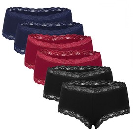 Fabio Farini Pack of 6 Women's Cotton Briefs with Lace Sets - 40