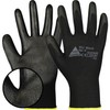 10 Pairs Hase Safety Gloves PU Black Nylon Work Gloves